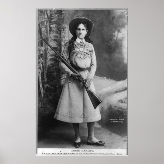 Portrait of Annie Oakley born Phoebe Ann Mosey Poster (Front)