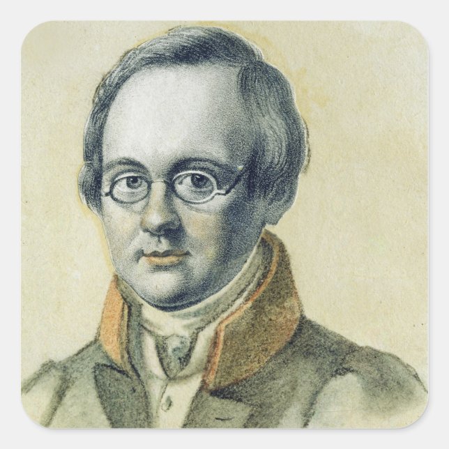 Portrait of Anton A. Delvig, 1830 Square Sticker (Front)