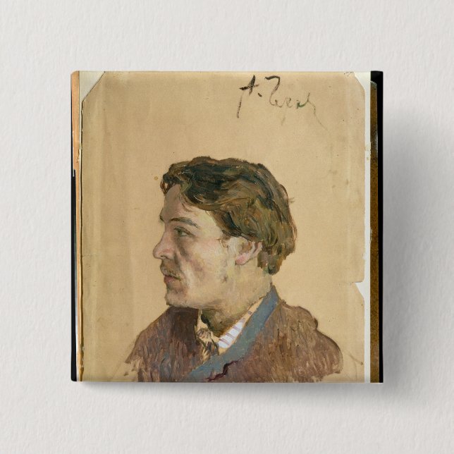 Portrait of Anton Chekhov 15 Cm Square Badge (Front)