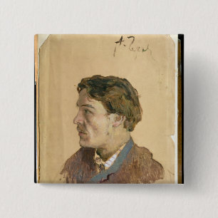 Portrait of Anton Chekhov 15 Cm Square Badge