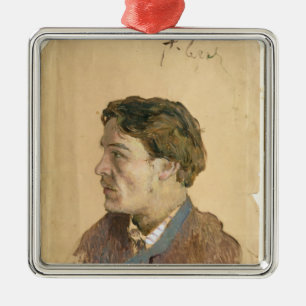 Portrait of Anton Chekhov Metal Tree Decoration