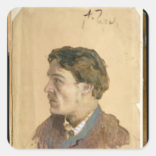 Portrait of Anton Chekhov Square Sticker