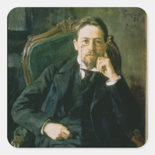 Portrait of Anton Pavlovich Chekhov, 1898 Square Sticker