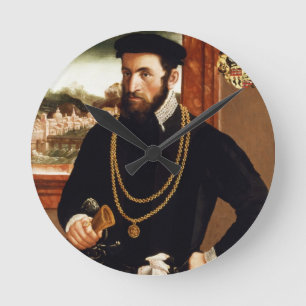 Portrait of Anton Rummel von Liechtenan Round Clock