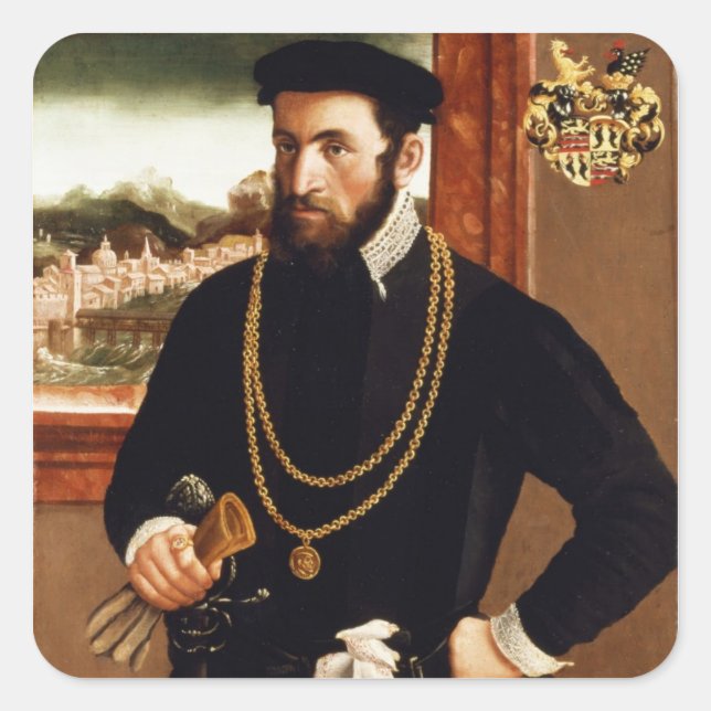 Portrait of Anton Rummel von Liechtenan Square Sticker (Front)