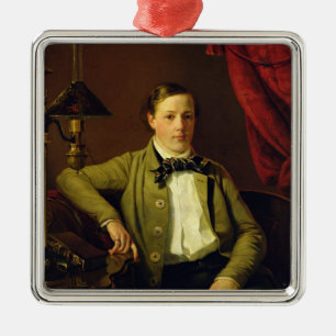 Portrait of Apollon Maykov, 1840 Metal Tree Decoration