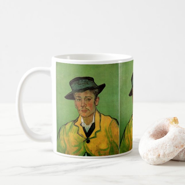 Portrait of Armand Roulin by Vincent van Gogh Coffee Mug (With Donut)