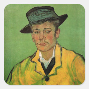 Portrait of Armand Roulin by Vincent van Gogh Square Sticker