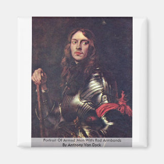 Portrait Of Armed Men With Red Armbands Magnet
