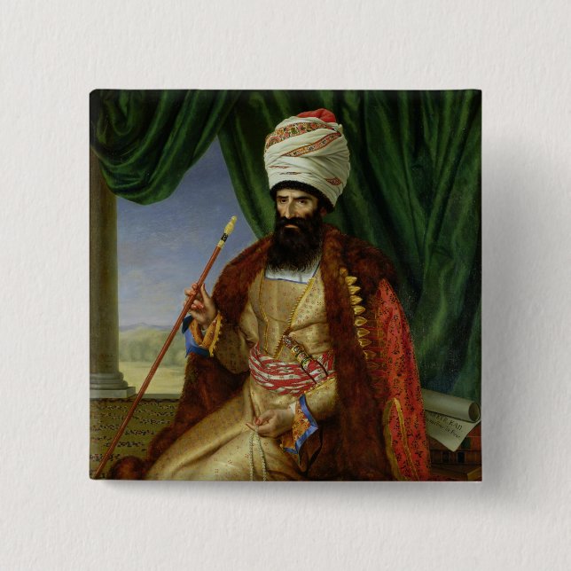 Portrait of Asker-Khan, Ambassador of Persia 15 Cm Square Badge (Front)