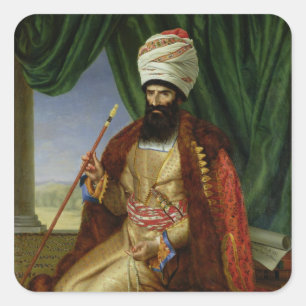 Portrait of Asker-Khan, Ambassador of Persia Square Sticker