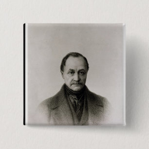 Portrait of Auguste Comte , French philosopher 15 Cm Square Badge
