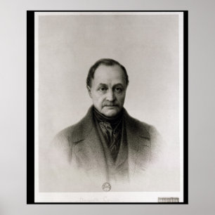 Portrait of Auguste Comte , French philosopher Poster
