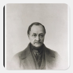 Portrait of Auguste Comte , French philosopher Square Sticker