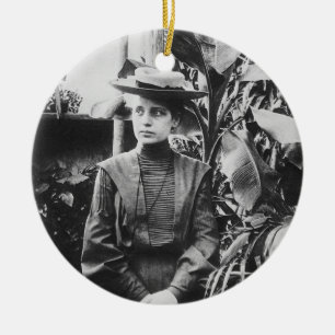 Portrait of Austrian physicist Lise Meitner Ceramic Tree Decoration