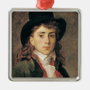 Portrait of Baron Antoine Jean Gros  Aged 20 Metal Tree Decoration