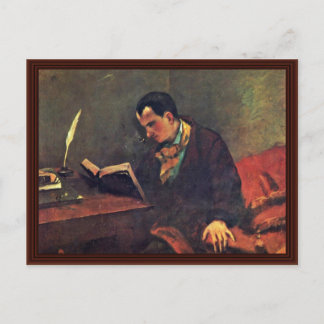 Portrait Of Baudelaire By Courbet Gustave Postcard
