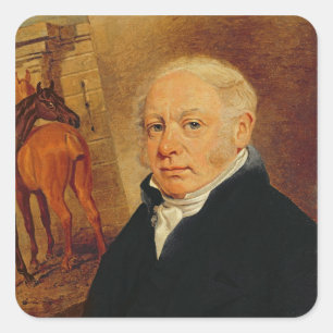 Portrait of Ben Marshall (1767-1835) (oil on canva Square Sticker