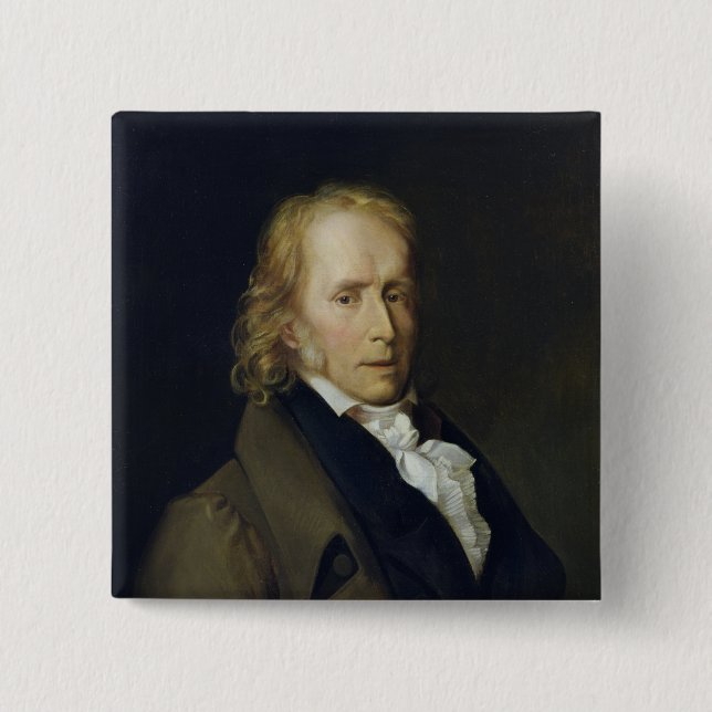 Portrait of Benjamin Constant de Rebecque 15 Cm Square Badge (Front)