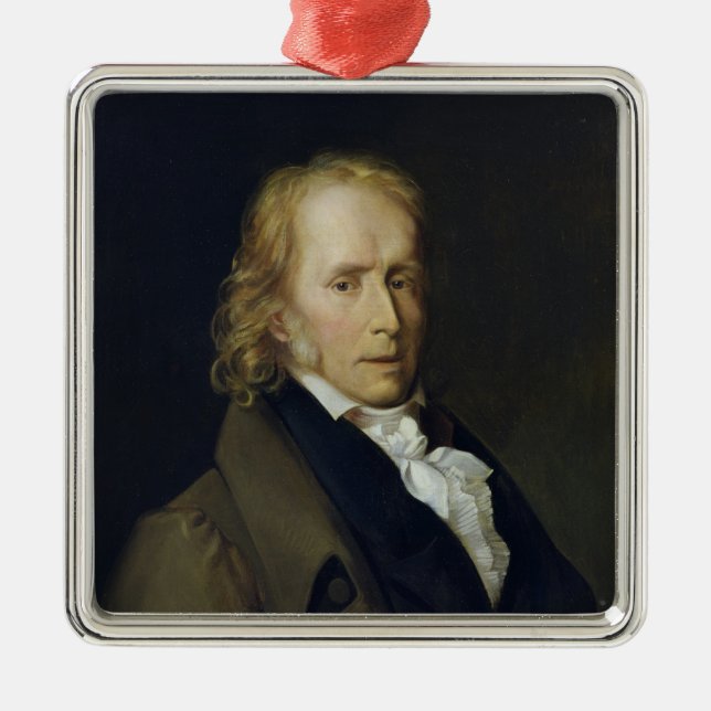 Portrait of Benjamin Constant de Rebecque Metal Tree Decoration (Front)