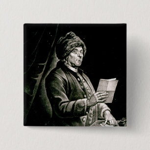 Portrait of Benjamin Franklin, 1777 15 Cm Square Badge
