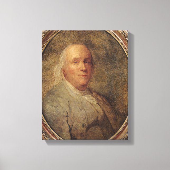 Portrait of Benjamin Franklin, c.1780 Canvas Print (Front)