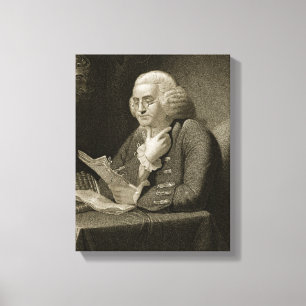 Portrait of Benjamin Franklin, engraved by Thomas Canvas Print