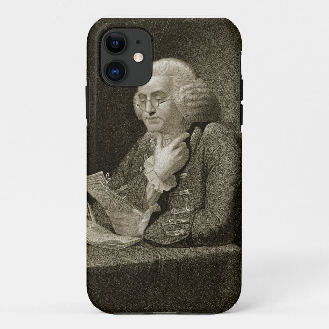 Portrait of Benjamin Franklin, engraved by Thomas Case-Mate iPhone Case (Back)