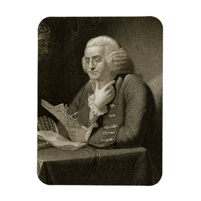 Portrait of Benjamin Franklin, engraved by Thomas Magnet (Vertical)