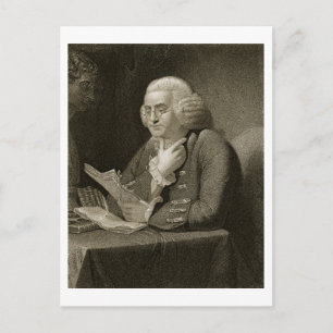 Portrait of Benjamin Franklin, engraved by Thomas Postcard