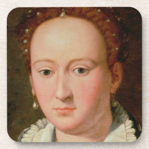 Portrait of Bianca Cappello, c.1580 (oil on copper Coaster