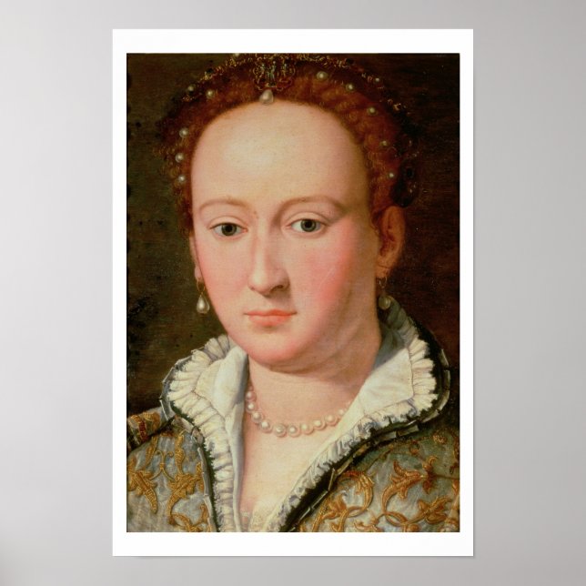 Portrait of Bianca Cappello, c.1580 (oil on copper Poster (Front)