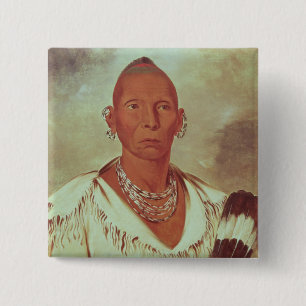 Portrait of Black Hawk, Indian Chief 15 Cm Square Badge