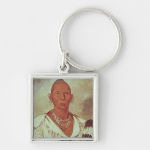 Portrait of Black Hawk, Indian Chief Key Ring