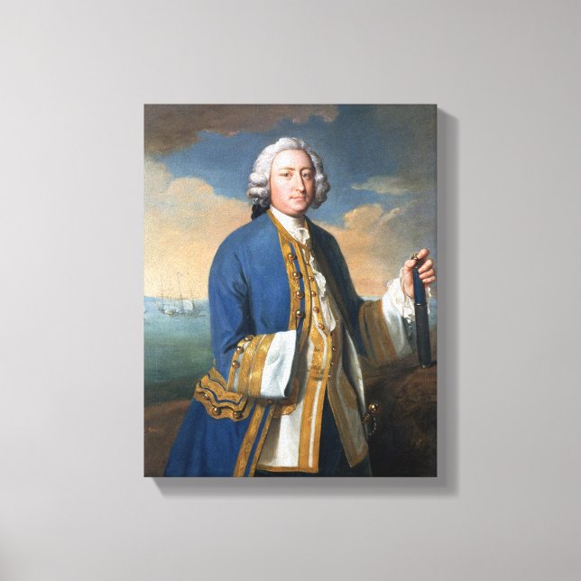 Portrait of Captain David Brodie (1709-87) Holding Canvas Print (Front)