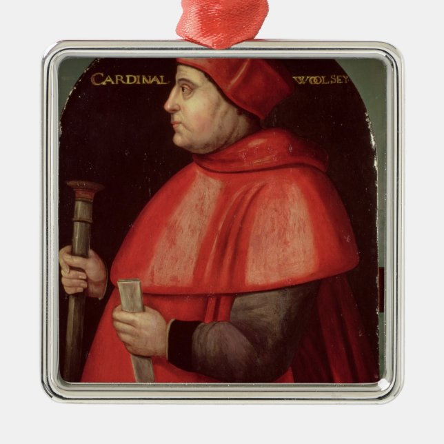 Portrait of Cardinal Thomas Wolsey Metal Tree Decoration (Front)