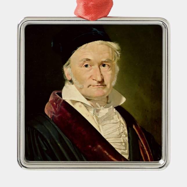 Portrait of Carl Friedrich Gauss, 1840 Metal Tree Decoration (Front)