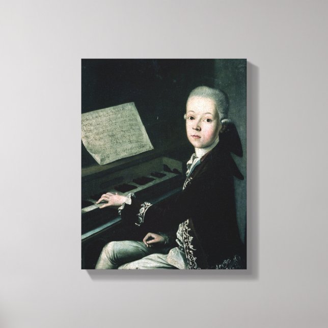 Portrait of Carl Graf Firmian at the piano Canvas Print (Front)