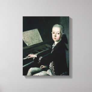 Portrait of Carl Graf Firmian at the piano Canvas Print