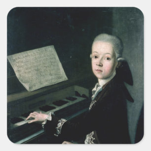 Portrait of Carl Graf Firmian at the piano Square Sticker
