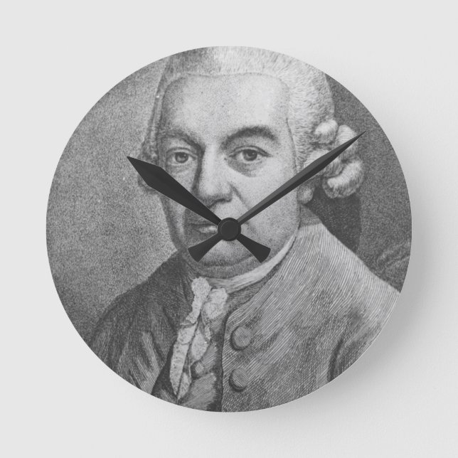 Portrait of Carl Philipp Emanuel Bach (1714-88) (e Round Clock (Front)