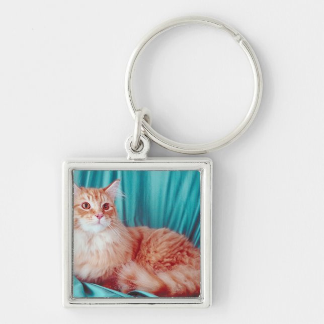 Portrait of cat key ring (Front)