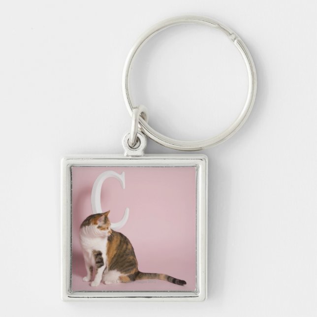 Portrait of cat key ring (Front)