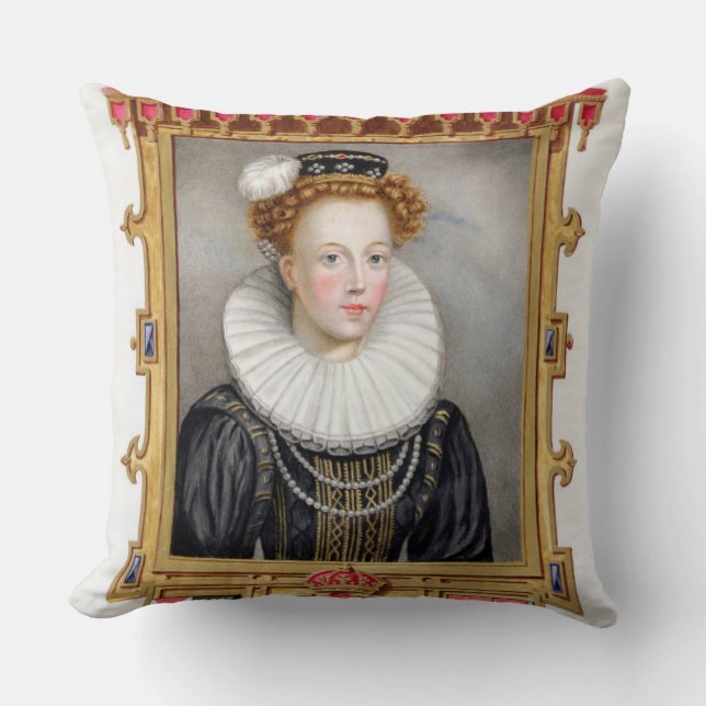 Portrait of Catherine Parr (1512-1548) Sixth Wife Cushion (Front)