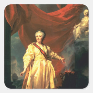 Portrait of Catherine the Great as Lawgiver Square Sticker