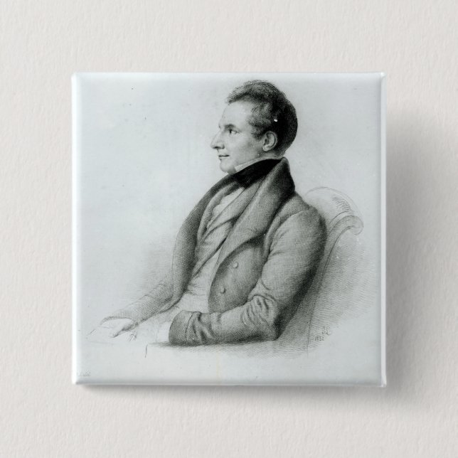 Portrait of Charles Babbage  1832 15 Cm Square Badge (Front)