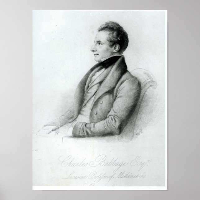 Portrait of Charles Babbage  1832 Poster (Front)