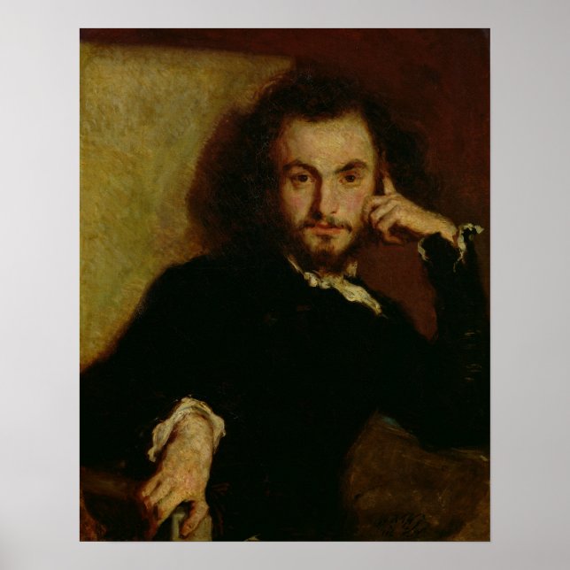 Portrait of Charles Baudelaire  1844 Poster (Front)