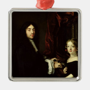 Portrait of Charles Couperin  and the Daughter Metal Tree Decoration