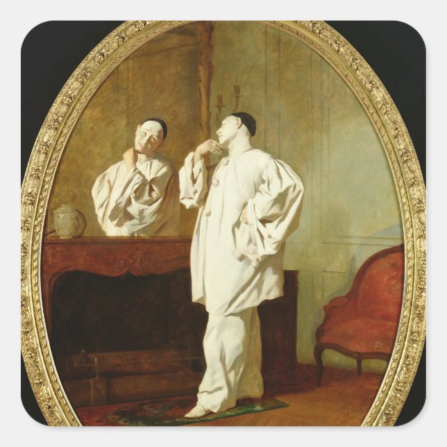 Portrait of Charles Deburau Square Sticker (Front)